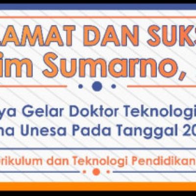 Selamat dan Sukses Dr. Alim Sumarno, M.Pd dan Dr. Irena Yolanita Maureen, S. Pd.,M.Sc. Atas Diraihnya Gelar Doktor Program Studi Teknologi Pendidikan