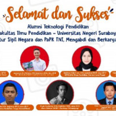 Selamat dan Sukses Alumni Teknologi Pendidikan dapat diterima sebagai Aparatur Sipil Negara (ASN), dan PaPK TNI, Mengabdi dan Berkarya untuk Negeri