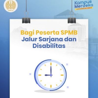 Siap Daftar Ulang 1409 Peserta Jalur TMUBK Sarjana dan 15 Peserta TMBUK Disabilitas Diterima di UNESA