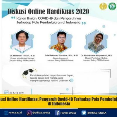 Diskusi Online Hardiknas Pengaruh Covid-19 Terhadap Pola Pembelajaran di Indonesia