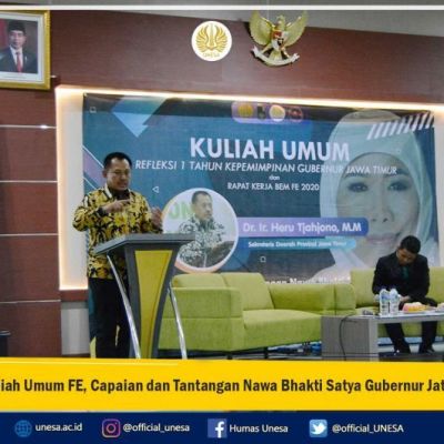 Kuliah Umum FE, Capaian dan Tantangan Nawa Bhakti Satya Gubernur Jatim