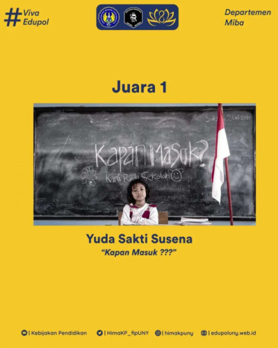 Congratulations on the Achievement Yuda Sakti Susena Won 1st Place in the Photography Competition held by the Yogyakarta State University Education Policy Student Association