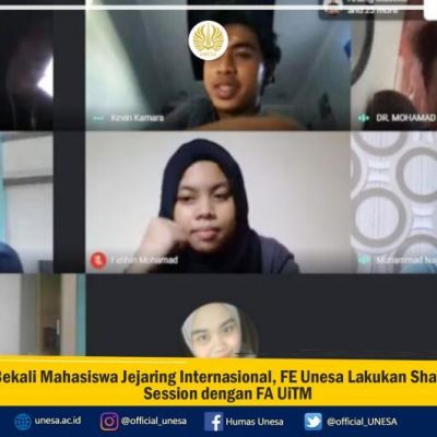 Bekali Mahasiswa Jejaring Internasional, FE Unesa Lakukan Sharing Session dengan FA UiTM