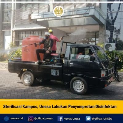 Sterilisasi Kampus, Unesa Lakukan Penyemprotan Disinfektan