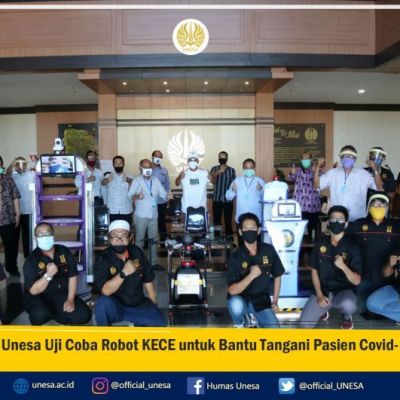 Unesa Uji Coba Robot KECE untuk Bantu Tangani Pasien Covid-19