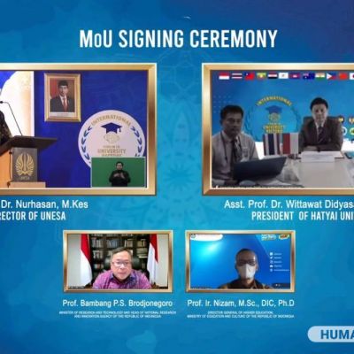 Bahas berbagai Inovasi Produk dan Layanan Penanganan Covid-19 antar Negara, Unesa Selenggarakan Forum Rektor Internasional