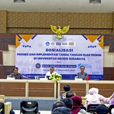 Kolaborasi UNESA dan BSrE Gelar Sosialisasi, Percepat Implementasi TTD Elektronik