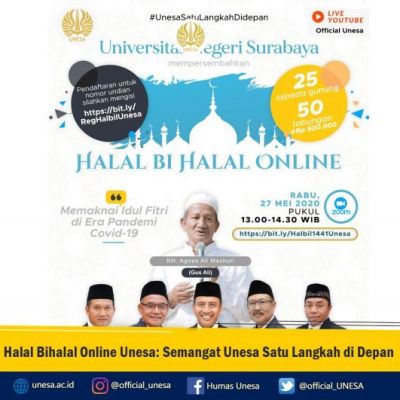 Halal Bihalal Online Unesa Semangat Unesa Satu Langkah di Depan