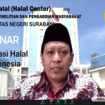 Pusat Halal LPPM Unesa Gelar Webinar Regulasi Halal di Indonesia dan Siap Mendampingi UMKM untuk Memperoleh Sertifikat Halal