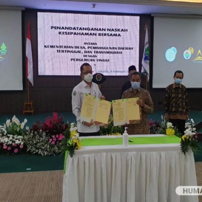 Unesa dan Kemendes PDTT Menandatangani MoU Kerja Sama Pembangunan Desa Berkelanjutan