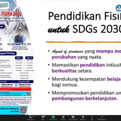 SNF 2023 Tekankan Peran Fisika bagi SDGs Upaya Menjawab Isu Lingkungan