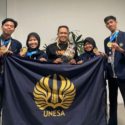Raih Emas PIMNAS, Mahasiswa UNESA Rancang APD dari Tsunami Dilengkapi Sensor, Pesan Otomatis dan GPS