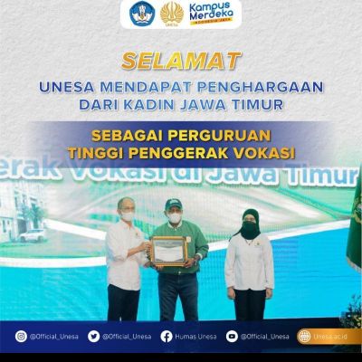 Komitmen Bidang Vokasi, Rektor Terima Penghargaan dari Kadin Jatim