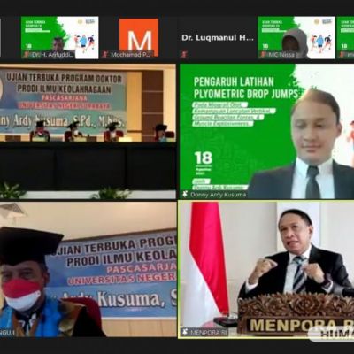 Jadi Penguji Disertasi di UNESA, Menpora Harapkan Prestasi Olahraga Nasional Dicapai By Design