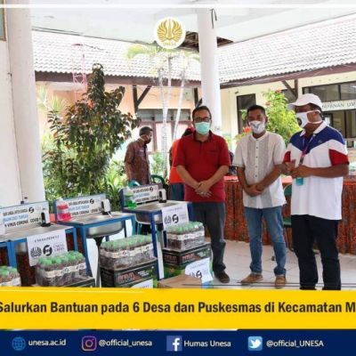 Unesa Salurkan Bantuan pada 6 Desa dan Puskesmas di Kecamatan Menganti