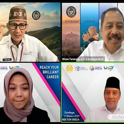 Hadiri UNESA Career Fair 2021, Menparekraf RI Dorong Anak Muda jadi Pemain Kunci Sektor Ekonomi Kreatif