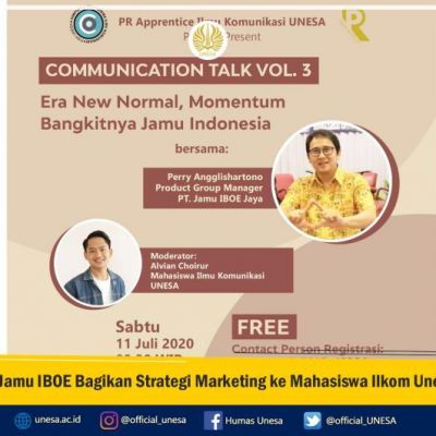 Jamu IBOE Bagikan Strategi Marketing ke Mahasiswa Ilkom Unesa