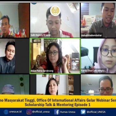 Animo Masyarakat Tinggi, Office Of International Affairs Gelar Webinar Series Scholarship Talk  Mentoring Episode 1