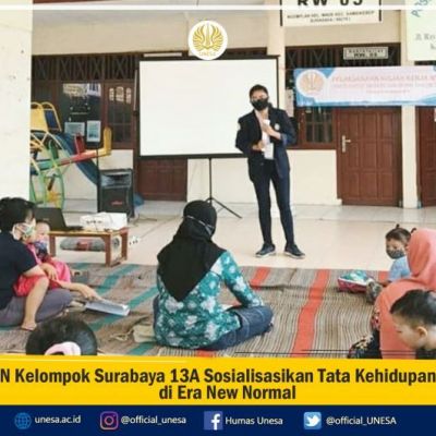 KKN Kelompok Surabaya 13A Sosialisasikan Tata Kehidupan Baru di Era New Normal