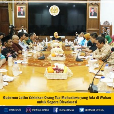 Gubernur Jatim Yakinkan Orang Tua Mahasiswa yang Ada di Wuhan untuk Segera Dievakuasi