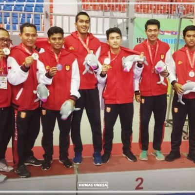 Tim Takraw Unesa Sebet Perak dalam Asean University Games di Myanmar