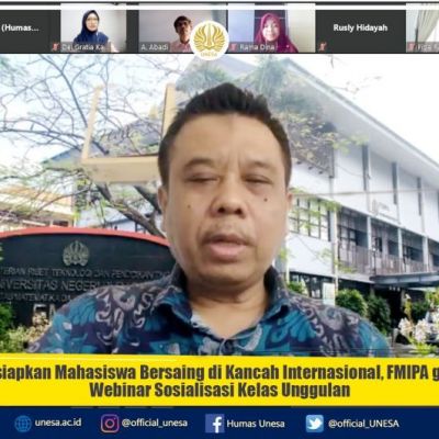 Persiapkan Mahasiswa Bersaing di Kancah Internasional, FMIPA gelar Webinar Sosialisasi Kelas Unggulan