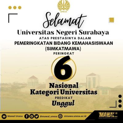 Simkatmawa 2021, UNESA Raih Peringkat 6 Nasional dan Berpredikat Unggul