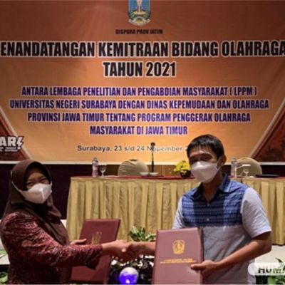 Tingkatkan Aktivitas Fisik Masyarakat Jatim, Dispora dan LPPM UNESA Teken MoU
