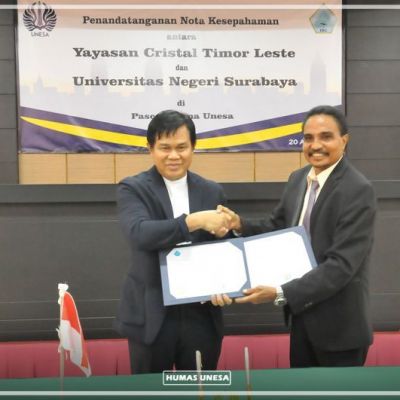 Tingkatkan Mutu Akademik, Unesa Jalin Kerja Sama dengan Yayasan Crystal Timor Leste