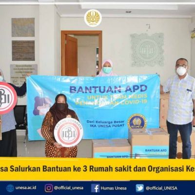 IKA Unesa Salurkan Bantuan ke 3 Rumah sakit dan Organisasi Kesehatan